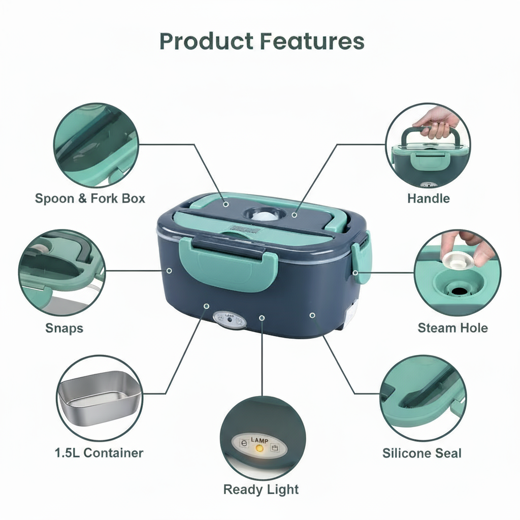 HappySorts Portable Heating Electric Lunch Box